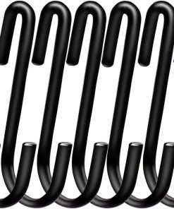 ESFUN 30 Pack 2.4 inches S Hooks for Hanging on Wire Shelves. Black S Shaped Hanging Hooks Hangers Pan Holder Pot Wire Rack Hooks for Kitchenware Spoons Pans Pots Utensils Jeans Bags Towels Plants.