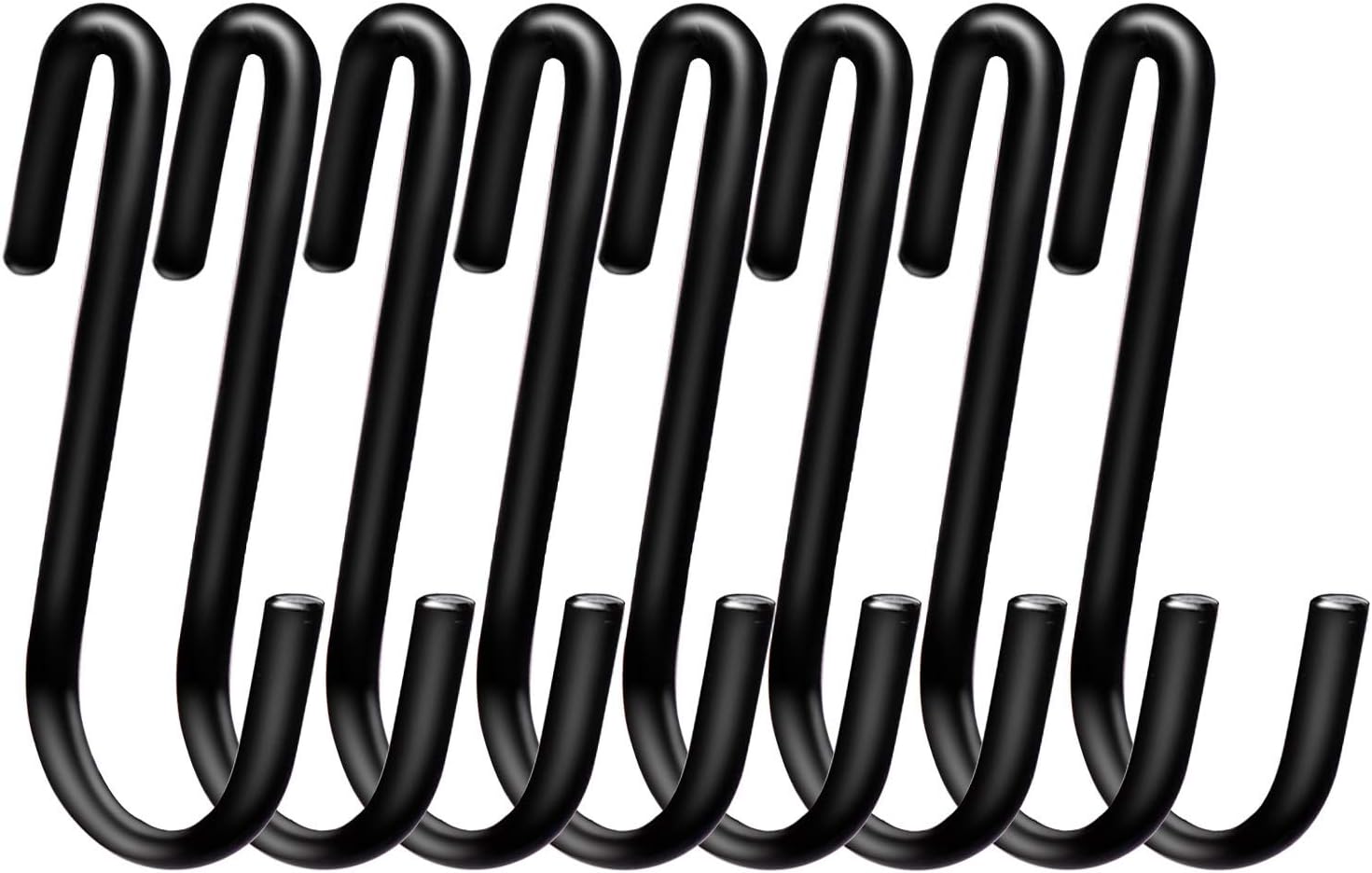ESFUN 30 Pack 2.4 inches S Hooks for Hanging on Wire Shelves. Black S Shaped Hanging Hooks Hangers Pan Holder Pot Wire Rack Hooks for Kitchenware Spoons Pans Pots Utensils Jeans Bags Towels Plants.