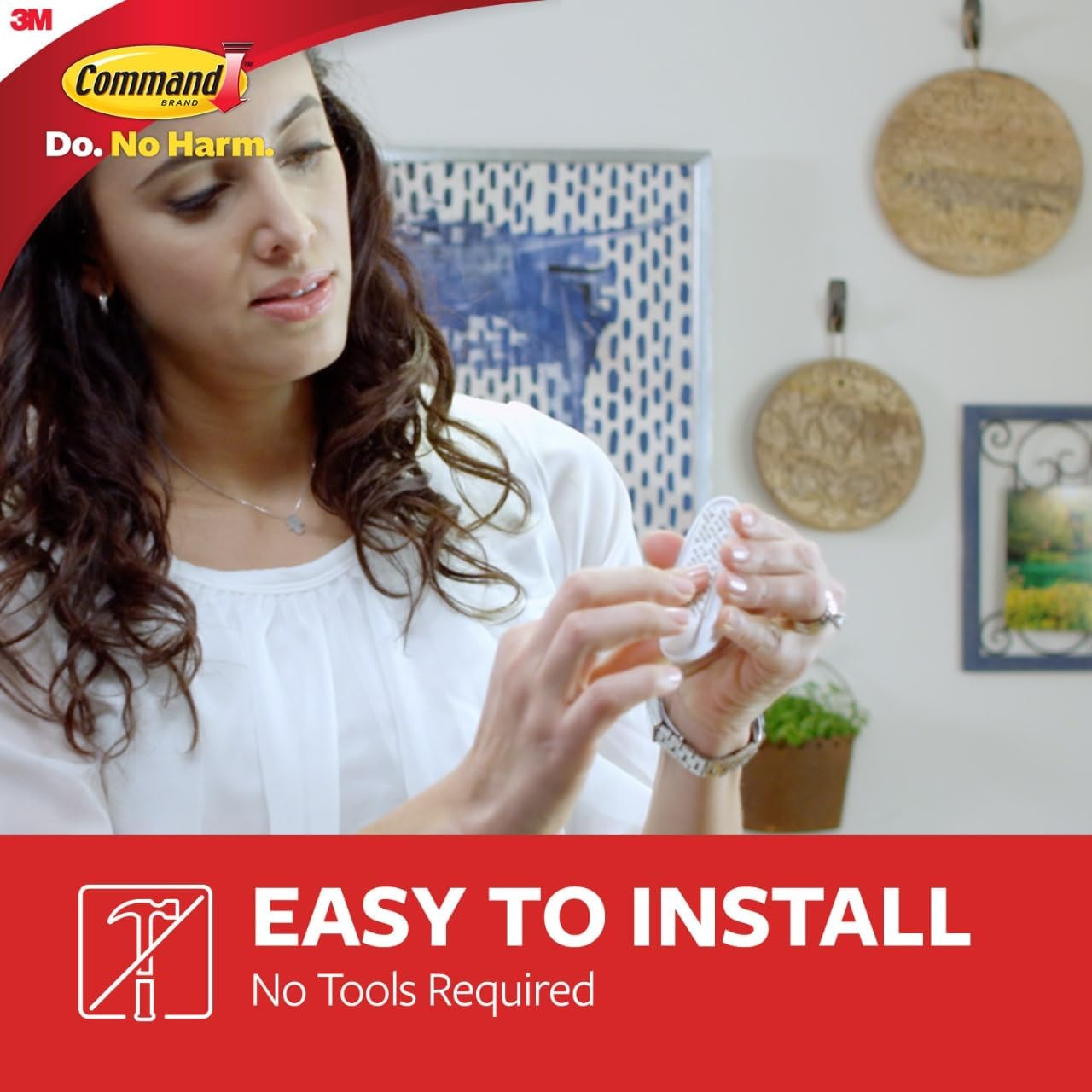 Command Medium Utility Hooks. 20 Hooks and 24 Strips. Damage-Free Hanging Wall Hook with Adhesive Strips. No Tools Great for Hanging. Organization and Storage. Holds up to 3 lb - Image 4
