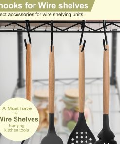 Alternative view of ESFUN 30 Pack 2.4 inches S Hooks for Hanging on Wire Shelves. Black S Shaped Hanging Hooks Hangers Pan Holder Pot Wire Rack Hooks for Kitchenware Spoons Pans Pots Utensils Jeans Bags Towels Plants.